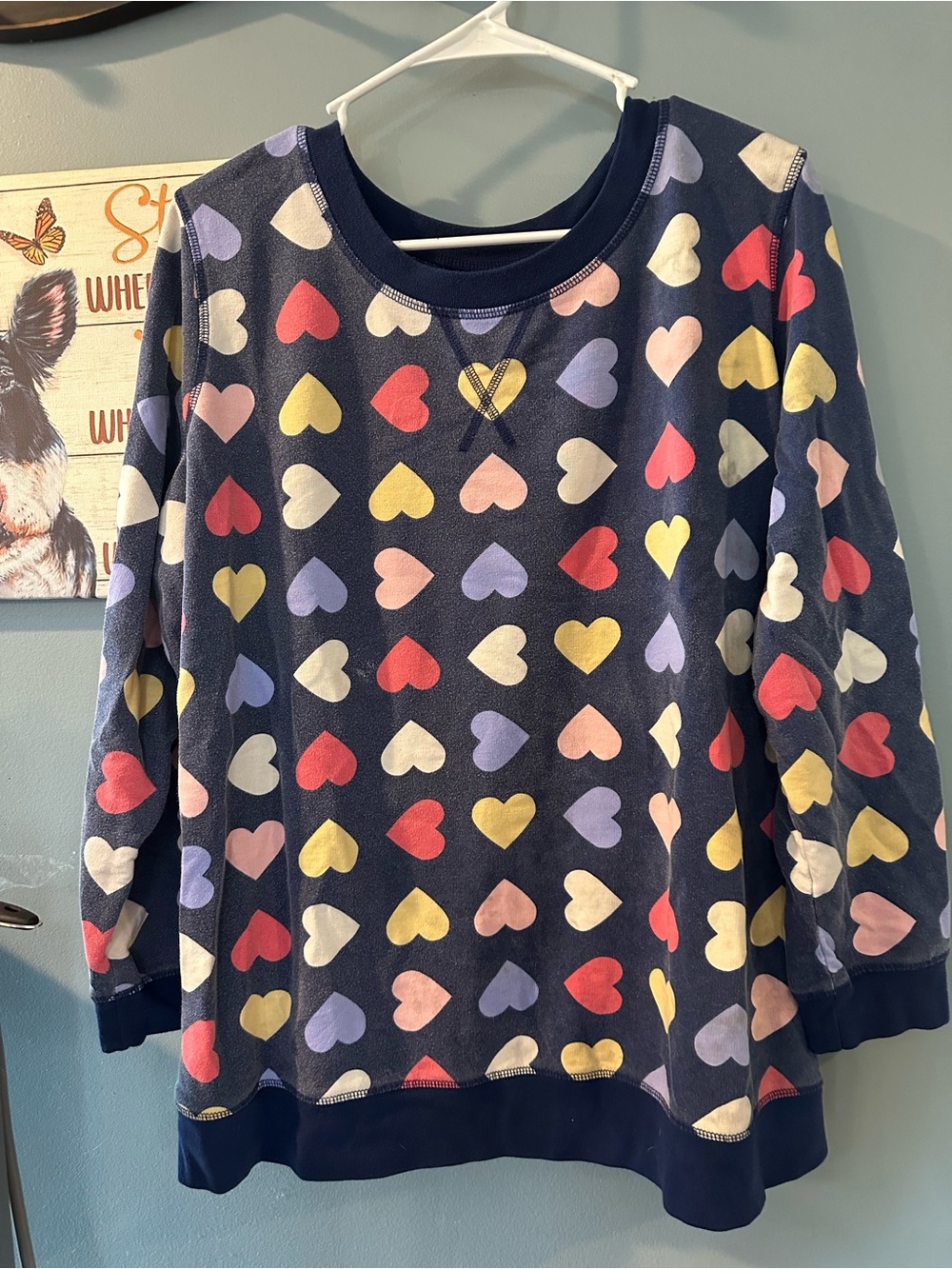 Navy Heart Print PTop - Multicolor Hearts